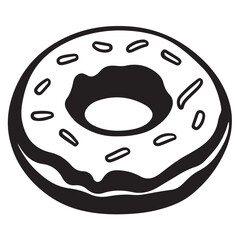 donut set line art silhouette vector illustration 