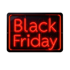Neon Sign Illuminating Black Friday Sale Announcement for Retail
