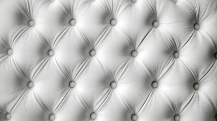 Obraz premium A 4K photo of white leather quilted cushion background, couch texture closeup studded with.