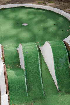 Detail of a mini golf course in the park