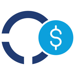 Obraz premium Return Of Investment Flat Blue Icon