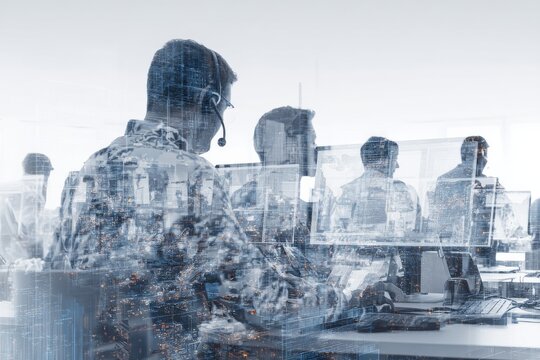 IT modern technology in the army command drone head quarters