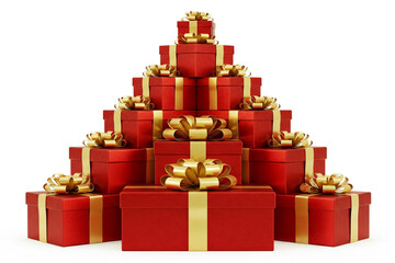 Fototapeta premium Christmas gift boxes, isolated on white background