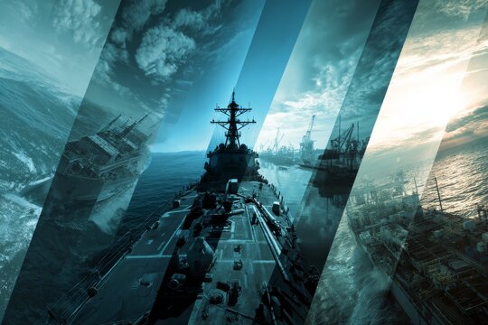 Multinational war industry and military contractors and corporations. Concept of war campaigns and wars