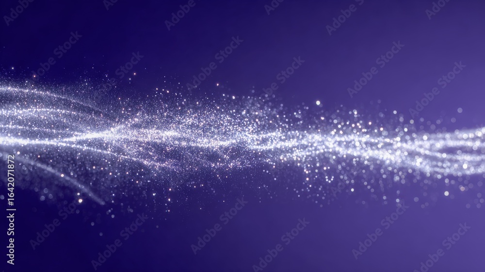 Aufkleber sparkling particle stream: abstract background with luminous dust for festive and technology-related
