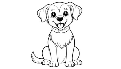 Cute sitting puppy illustration