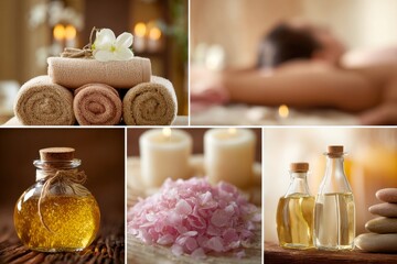 Collage of luxury beauty spa treatment