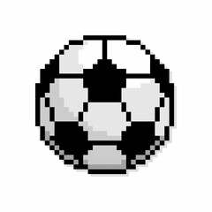 Pixel art of football. Pixelated football sports logo.