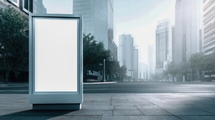 Blank Advertisement Billboard Mockup in Cityscape, Ready for Customization, Outdoor Advertising Space