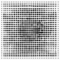 Vector halftone pattern of black circles on white background creating a textured visual effect design element minimilist
