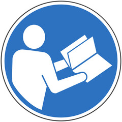 Panneau Obligation de Lire la Notice, Signalisation Circulaire pour la S&eacute;curit&eacute; et le Respect des Instructions