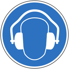 Panneau Obligation du Port du Casque Anti-Bruit, Signalisation Circulaire pour la S&eacute;curit&eacute; et la Protection Auditive