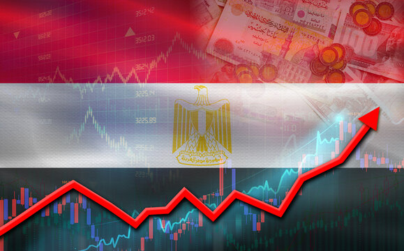 Egypt economic growth on financial graph. Egypt financial growth on market graph