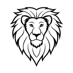 Obraz premium lion head silhouette on white background