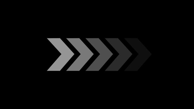 Right-directional arrow loop animation. Animated arrows for the overlay video layer. arrow icon concept animation.