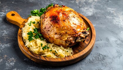 Roasted pork knuckle with sauerkraut