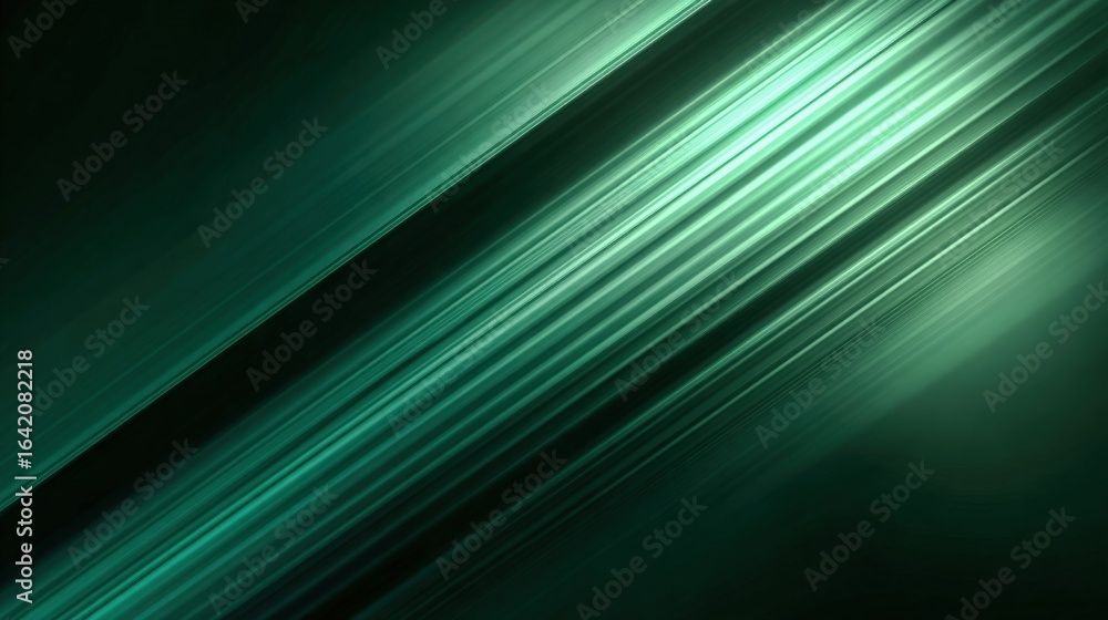 Poster abstract dark green background with diagonal lines and light streaks for creative design