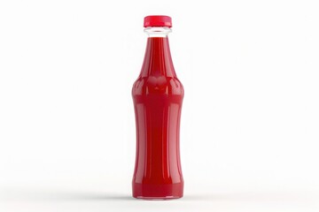 Red ketchup bottle isolated on white background