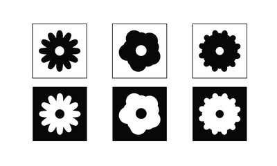 modern flower icon, flower icon illustration, simple flower
