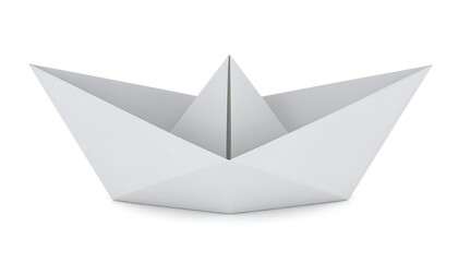 Folded paper boat on white background (1)