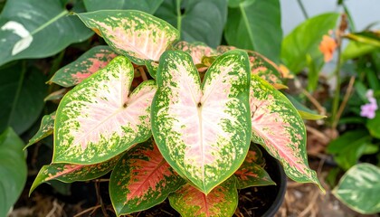 Colorful ornamental plant in pot