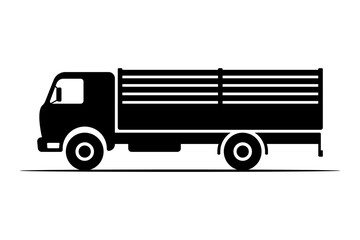 Truck icon. Black silhouette. Side view. Vector simple flat graphic illustration. Isolated object on white background. Isolate.