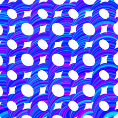 Abstract pattern with circular shapes and vibrant blue swirls  
