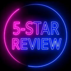 Neon 5-star review graphic