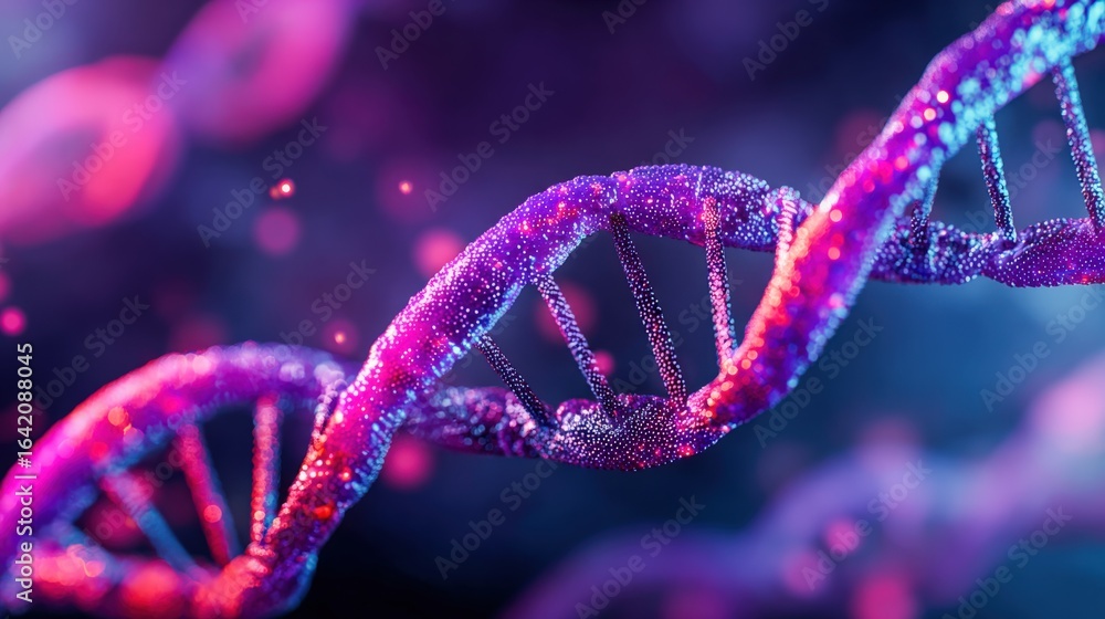 Poster abstract dna molecule structure: a double helix genetic code science and technology concept