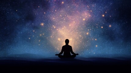 Meditation Under a Starry Night Sky