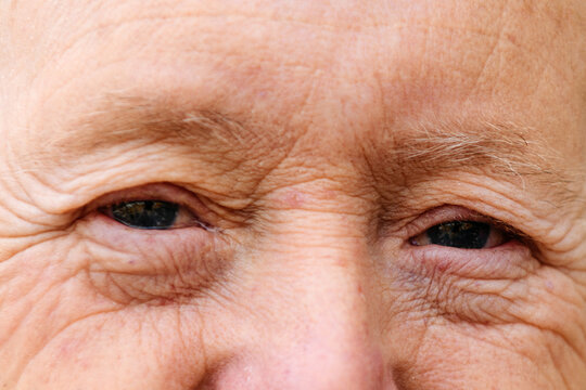 Close-up of Aged Eyes Showing Wisdom and Experience
