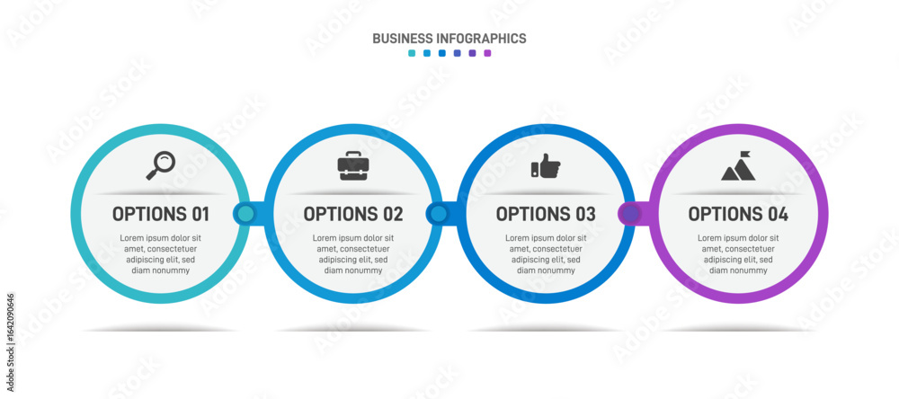 Aufkleber progress bar featuring 4 arrow-shaped elements, symbolizing the four stages of business strategy and