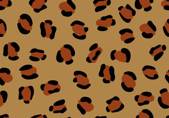 Leopard print design. African animal skin print fur texture background. Vector seamless pattern