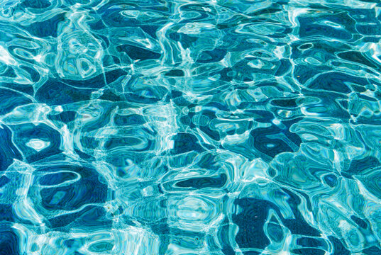 Abstract shapes and patterns in swimming pool water