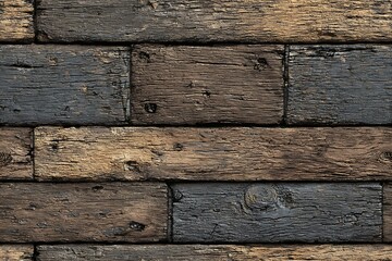 Grunge rustic aged wooden planks in dark moody tones
