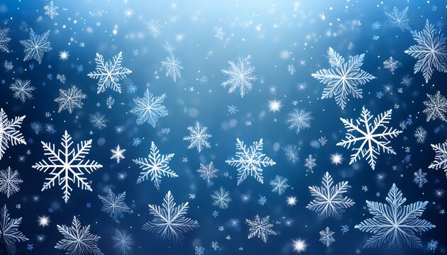 drifting snowflakes sparkle against a gentle blue gradient creating a wintry scene vertical