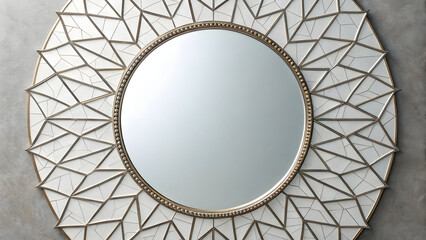 Wall Mirror Cracked Into Geometric Fractals