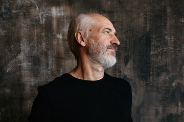 Profile portrait of smiling man