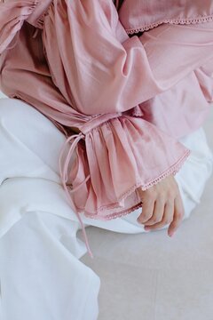 Pink blouse with beautiful sleeves 