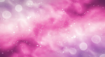 Abstract pink and purple nebula, shimmering with light and bokeh effects, creating a dreamy, ethereal atmosphere.