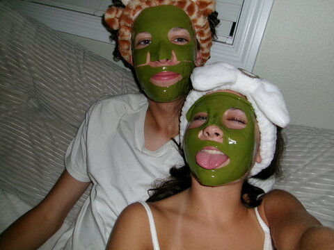 Teen Selfie with Face Mask