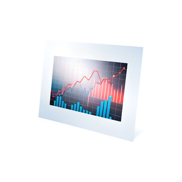 Stock market graph in a photo frame