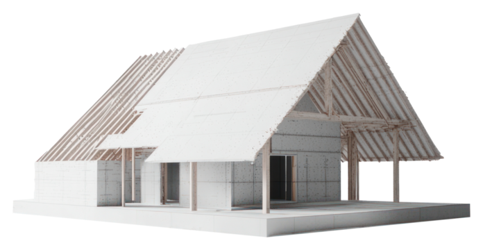 PNG Simple house roof construction architecture blueprint drawing.