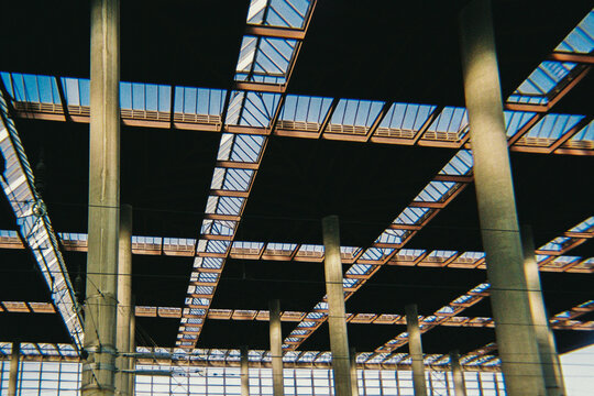 Industrial roof structure train station 
