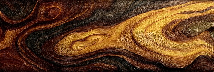 High-resolution exotic wood grain with swirling patterns and ochre tones