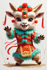 Year of the Goat, Lunar New Year Celebration, Cartoon Character Design
