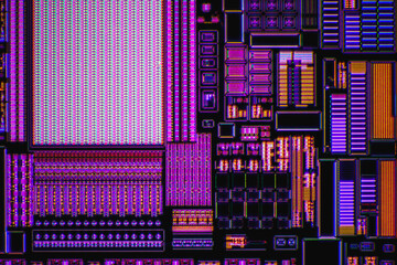 semiconductor wafer of circuits and tiny components
