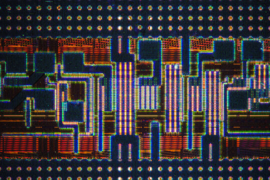 semiconductor wafer of circuits and tiny components