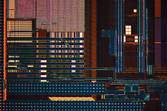 semiconductor wafer of circuits and tiny components