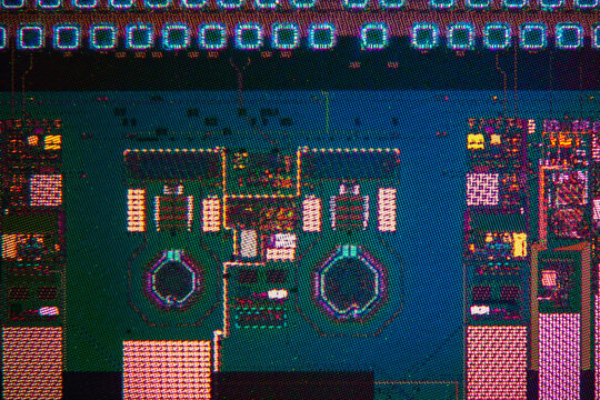 semiconductor wafer of circuits and tiny components